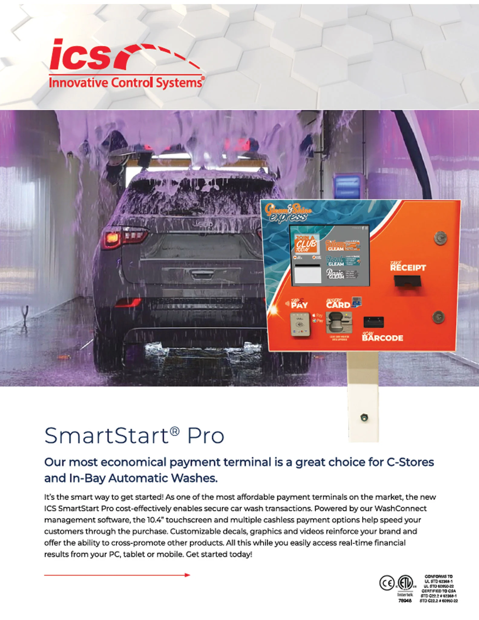 SmartStart Pro - Car Wash Point of Sale System - Brochure Image - ICS